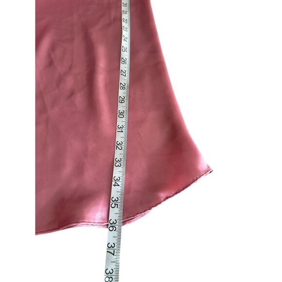 Pink Lace-Trim Satin Nightgown By Intimate Pleasures Spaghetti Straps Open-Back - Picture 9 of 10